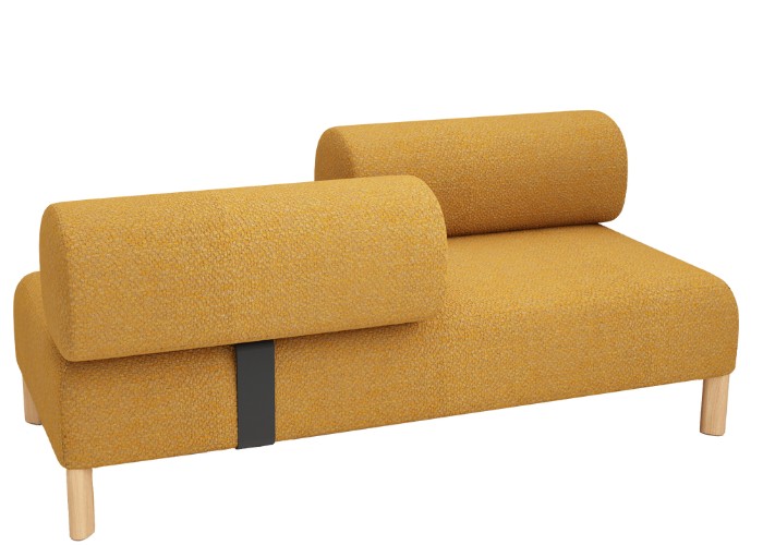 Pebble Two Seat Lounge - Opposite Facing - Mustard